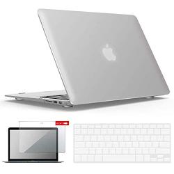 IBENZER MacBook Air 11 Inch Case Model A1370 A1465, Soft Touch Plastic Hard Shell Case Bundle with Keyboard Cover & Screen Protector for Apple Laptop Mac Air 11, Clear, A11CL+2A