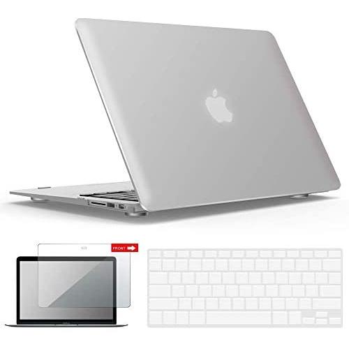 IBENZER MacBook Air 11 Inch Case Model A1370 A1465, Soft Touch Plastic Hard Shell Case Bundle with Keyboard Cover & Screen Protector for Apple Laptop Mac Air 11, Clear, A11CL+2A