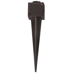 Hinkley Metal Ground Spike with Junction Box - 9” Ground Stakes Replacement for Outdoor Landscape Lighting, Bronze Finish, Aluminum Landscape Light Stake for 12V Fixtures, 0013-JBBZ