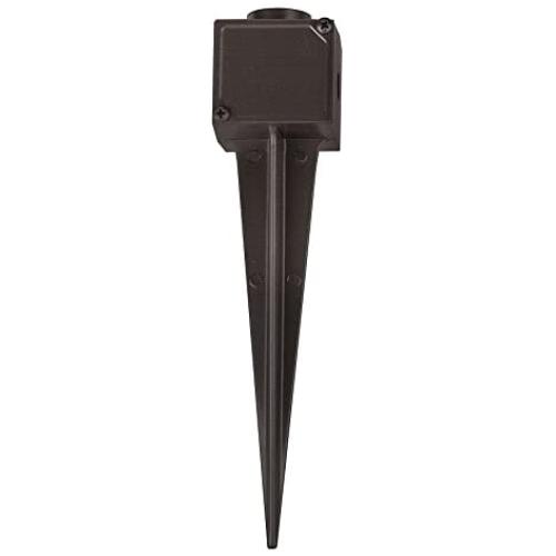 Hinkley Metal Ground Spike with Junction Box - 9” Ground Stakes Replacement for Outdoor Landscape Lighting, Bronze Finish, Aluminum Landscape Light Stake for 12V Fixtures, 0013-JBBZ