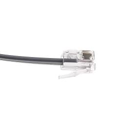 25 feet Telephone Cord for Voice (VoIP), RJ11 Plug Gold Plated Connectors, 6P / 6C, Silver Satin, 28AWG, Reverse, RJ12 Phone Cable, CableWholesale