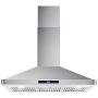 Cosmo COS-63190S 36 in. Wall Mount Range Hood Ductless Convertible Duct Permanent Filters, Soft Touch Controls, LED Lights, in Stainless Steel