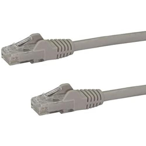 StarTech.com 1ft CAT6 Ethernet Cable - Gray CAT 6 Gigabit Ethernet Wire -650MHz 100W PoE RJ45 UTP Network/Patch Cord Snagless w/Strain Relief Fluke Tested/Wiring is UL Certified/TIA (N6PATCH1GR)