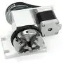 Reducing Ratio 4:1 CNC 4th-axis A-axis Rotation-axis, 4 Jaw K12-65mm Chuck Tip Indexing Head with Nema17 2-Phase 4-Wire Stepper Motor + 54mm Tailstock for CNC Router Engraving Machine