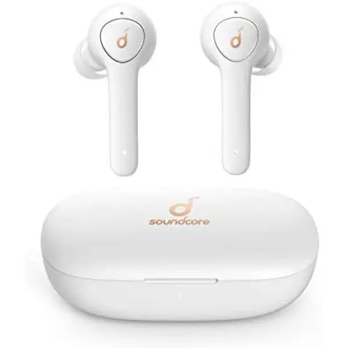 Anker Soundcore Life P2 True Wireless Earbuds with 4 Microphones, CVC 8.0 Noise Reduction, Graphene Driver, Clear Sound, USB C, 40H Playtime, IPX7 Waterproof (White)