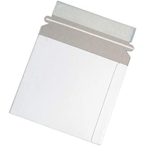 Maxtek CD/DVD Disc White Cardboard Mailers, 6 x 6 3/8 Inches, Self Seal Adhesive Flap, 100 pack.