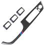 HXD Carbon Fiber Door Window Lift Switch Button Armrest Panel Frame Trim Cover Case Cap for BMW 3 Series 5th E90 E92 E93 2005-2012 (37.8cm with auto Folding Button, Mpower)