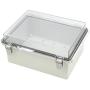 Zulkit Junction Box ABS Plastic Dustproof Waterproof IP65 Electrical Boxes Hinged Shell Outdoor Universal Project Enclosure Grey Clear Cover With Lock, Stainless Steel Buckles 8.7 x 6.7 x 4.3 Inch