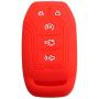 BAR Autotech Remote Key Silicone Rubber Keyless Entry Shell Case Fob and Key Skin Cover fit for Ford F150 F450 Mustang Fusion Lincoln MKZ MKC (1 Pair) (Red)