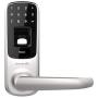 Ultraloq UL3 Fingerprint and Touchscreen Keyless Smart Lever Door Lock (Satin Nickel) | 3-in-1 Keyless Entry | Secure Finger ID | Anti-peep Code | Premium Construction Material | Match Home Aesthetics