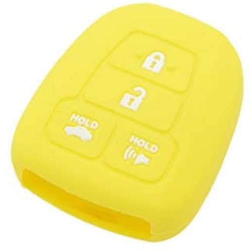 SEGADEN Silicone Cover Protector Case Holder Skin Jacket Compatible with TOYOTA 4 Button Remote Key Fob CV2407 Yellow