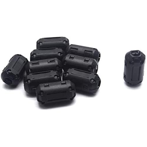 Tulead Black Noise Filter Ring Power Cable Ferrite Clips Cores Interference Clips 0.3'' Dia,Pack of 10