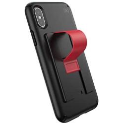 Speck Products GrabTab Cell Phone Holder and Stand, Works with Most Cell Phones - Black/Heartrate Red