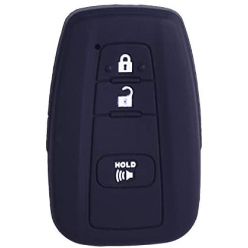 XUHANG Sillicone key fob Skin key Cover Remote Case Protector Shell for 2016 2017 Toyota Prius 2018 2019 C-HR Smart Remote black