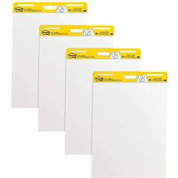 Super Sticky Easel Pad, 25 x 30 Inches, 30 Sheets/Pad, 4 Pads, Large White Premium Self Stick Flip Chart Paper, Super Sticking Power (559-4)