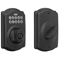 Schlage BE365 CAM 622 Keypad Electronic Deadbolt, Matte Black