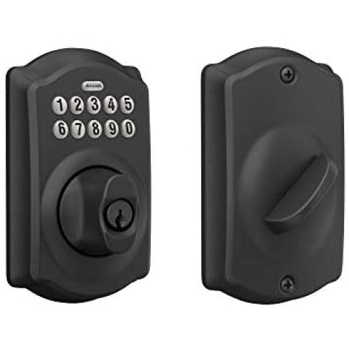 Schlage BE365 CAM 622 Keypad Electronic Deadbolt, Matte Black