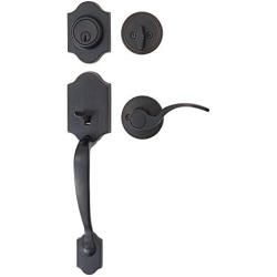Amazon Basics Handleset with Shelby Lever - Single Cylinder - Oil Rubbed Bronze