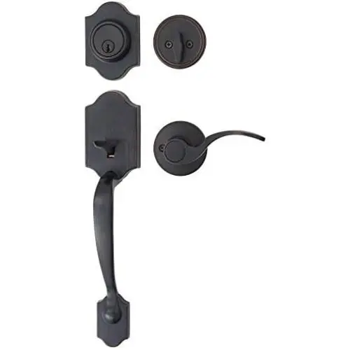 Amazon Basics Handleset with Shelby Lever - Single Cylinder - Oil Rubbed Bronze