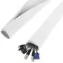 Kootek 118-Inch Cable Management Sleeves with Cable Ties, Neoprene Cable Organizer Cord Cover Wire Hider for TV Computer Office Theater (White, Large)