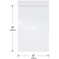 Plymor Heavy Duty Plastic Reclosable Zipper Bags, 4 Mil, 6'' x 9'' (Pack of 100)