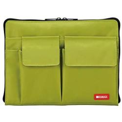 LIHIT LAB Bag Laptop Sleeve with Storage Pockets (Bag-in-Bag), 7.1 x 9.8 Inches, Yellow Green (A7553-6)