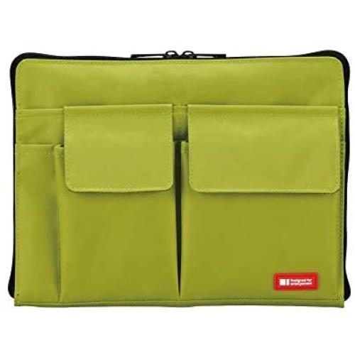 LIHIT LAB Bag Laptop Sleeve with Storage Pockets (Bag-in-Bag), 7.1 x 9.8 Inches, Yellow Green (A7553-6)