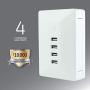 GE Ultra Pro USB Charging Station Surge Protector, 4 USB Ports, 4.8A USB, For iPhone 12/11/Pro/Max/XS/XR/X/8, Ipad Pro, Samsung Galaxy S21/S10/S9/Plus, Google Pixel 5/C/3/2/XL, UL Listed, White, 31712