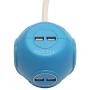 Accell Power Cutie - Compact Surge Protector with 3 Tamper Resistant 540J Surge Protected AC outlets and 4 USB-A Charging Ports, 6ft Cord, Blue