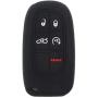 Ezzy Auto Black and Rose Silicone Rubber Key Fob Case Key Cover Key Jacket Skin Protector fit for Challenger Charger Durango Grand Cherokee Ram 1500