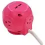 Accell Power Cutie - Compact Surge Protector with 3 Tamper Resistant 540J Surge Protected AC outlets and 4 USB-A Charging Ports, 6ft Cord, Pink (D080B-049P)