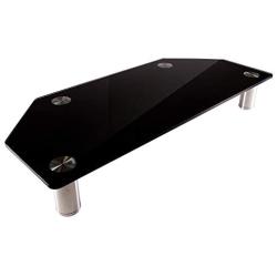 Monoprice Corner Multimedia Desktop Stand, Black Glass 23.6'' x 10.2'' - Stand & Riser, Laptop Stand, Desktop TV Stand w/Height Adjustable Legs - Workstream Collection (116358)