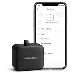 SwitchBot Smart Switch Button Pusher - No Wiring, Wireless App or Timer Control, Add SwitchBot Hub Compatible with Alexa, Google Home, HomePod, IFTTT