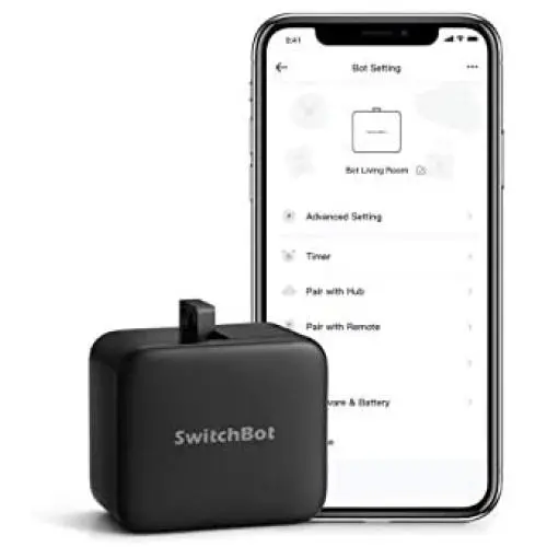 SwitchBot Smart Switch Button Pusher - No Wiring, Wireless App or Timer Control, Add SwitchBot Hub Compatible with Alexa, Google Home, HomePod, IFTTT