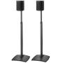 Sanus Adjustable Height Wireless Speaker Stands Designed for SONOS ONE, ONE SL, Play:1, and Play:3 - Tool-Free Height Adjust Up to 16'' with Built in Cable Management - Black Pair