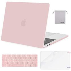 MOSISO Compatible with MacBook Pro 13 inch Case 2016-2020 Release A2338 M1 A2289 A2251 A2159 A1989 A1706 A1708, Plastic Hard Shell Case&Keyboard Cover Skin&Screen Protector&Storage Bag, Rose Quartz