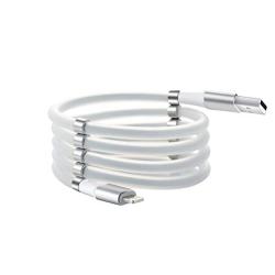 Krongkoy 3.2ft-Ap,Magnet Storage Data Cable,Self-Coiling Data Cable,Magnetic Cable,Magnetic Charger Cable,Compatible with All i-Products.