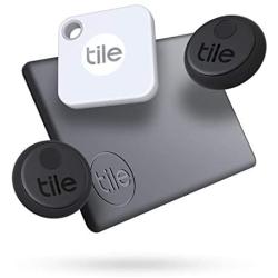 Tile Essentials (2020) 4-pack (1 Mate, 1 Slim, 2 Stickers) - Bluetooth Tracker & Item Locators for Keys, Wallets, Remotes & More; Easily Find All Your Things