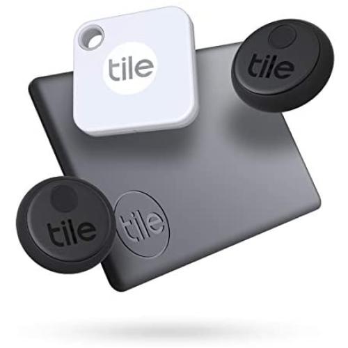 Tile Essentials (2020) 4-pack (1 Mate, 1 Slim, 2 Stickers) - Bluetooth Tracker & Item Locators for Keys, Wallets, Remotes & More; Easily Find All Your Things