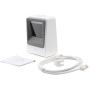 TEEMI Handsfree 1D 2D Barcode Scanner, with Top Trigger Button, QR Omnidirectional Desktop USB Automatic Bar Code Imager, Capture Screen barcodes, TMSL-60 White