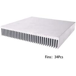 Aluminum Heatsink 3.54 x 3.54 x 0.59 inch / 90 x 90 x 15 mm Large Heat Sink Radiator Circuit Board Cooling Cooler Fin for Chip VGA RAM LED Electronic Power Amplifier - Sliver