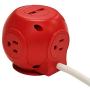 Accell Power Cutie - Compact Surge Protector with 3 Tamper Resistant 540J Surge Protected AC outlets and 4 USB-A Charging Ports, 4ft Cord, Red