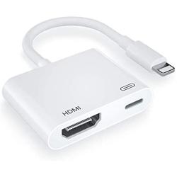 [Apple MFi Certified] Lightning to HDMI Digital AV Adapter,1080P Video & Audio Sync Screen Converter AV Adapter with Charging Port for iPhone HDMI Converter to HD TV/Projector/Monitor Support All iOS