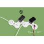 Flexible Power Strip Surge Protector 6Ft 4 Outlet 2USB Suitable for Home and Office. (White)