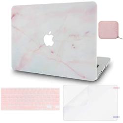 LuvCase 4in1 Laptop Case for Old MacBook Pro 13'' Retina Display (2015/2014/2013/2012 Release) A1502/A1425 Hard Shell Cover, Pouch, Keyboard Cover & Screen Protector (Pink Marble)