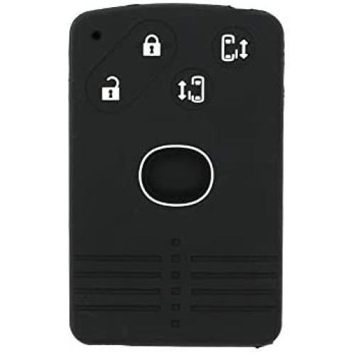 SEGADEN Silicone Cover Protector Case Holder Skin Jacket Compatible with MAZDA 4 Button Smart Card Remote Key Fob CV4534 Black