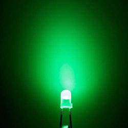 Chanzon 100 pcs 3mm Green Diffused LED Diode Lights (Frosted Lens Round DC 3V 20mA) Lighting Bulb Lamps Electronics Components Indicator Light Emitting Diodes