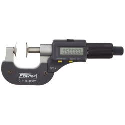 Fowler 54-860-301 Electronic IP54 Disc Micrometer, 0-1''/0-25mm Measuring Range, 0.00005''/0.001mm Resolution, RS-232 Output