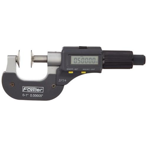 Fowler 54-860-301 Electronic IP54 Disc Micrometer, 0-1''/0-25mm Measuring Range, 0.00005''/0.001mm Resolution, RS-232 Output