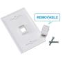 1 Port Ethernet Wall Plate - PHIZLI Cat6 Ethernet Cable Wall Plate Female to Female Faceplate - White